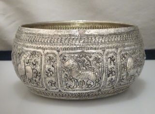 Burmese Repousse Silver Bowl 145g -  56586