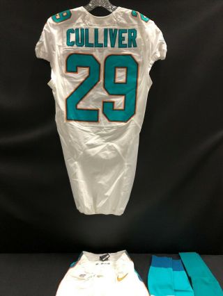 29 MIAMI DOLPHINS CHRIS CULLIVER GAME JERSEY FULL SET PANTS/SOCKS SIZE - 38 2