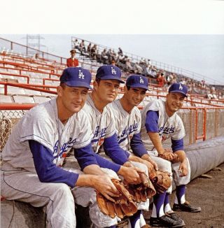 Great Los Angeles Dodgers Pitching Aces Sandy Koufax Don Drysdale Craig Podres