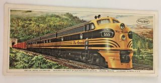 Vintage General Motors Diesel Locomotive Illustrated Info Card Denver Rio Grande