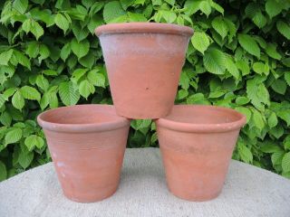 6 Old Sankey Bulwell Hand Thrown Terracotta Plant Pots 6.  75 - 7 " Diameter (530)