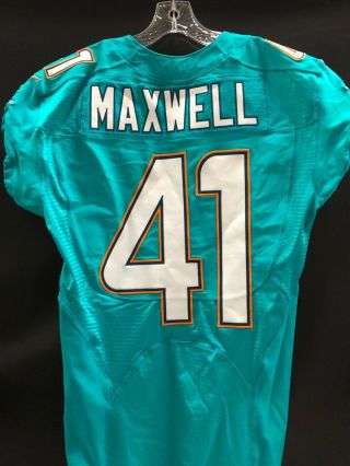 41 MIAMI DOLPHINS BYRON MAXWELL GAME JERSEY FULL SET W/PANTS & SOCKS 3