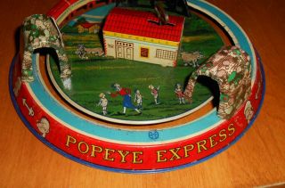 Vintage Marx Popeye Express Train Tin Wind - Up Toy