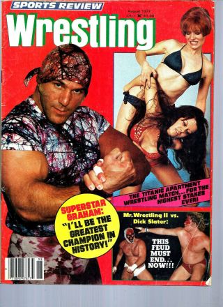 Sports Review Wrestling August 1977 - Apartment/women/superstar Graham/race/andre