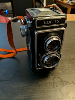 Vintage Zeiss Ikon Ikoflex Tlc Camera,  1:3,  5 F=75mm,  Leather Case Film