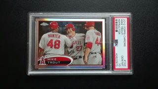 2012 Topps Chrome Refractor Mike Trout Angels Rc Rookie Psa 10 Gem