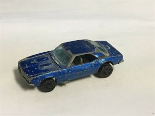 Vintage Blue Custom Camaro Redline Hotwheel Diecast Car
