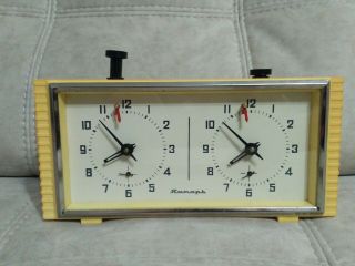 Chess Mechanical Clock Timer Yantar Jantar Vintage Soviet Russian USSR 3