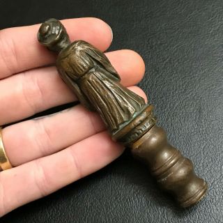 Vtg Chinese Solid Bronze Wise Man Lamp Finial Architectural Salvage 3