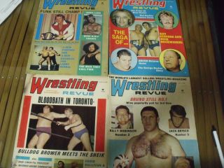 4 Vintage 1972 " Wrestling Revue " Magazines - Ladies,  Female,  Women,  Girl Wrestlers