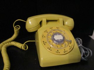 Vintage Yellow Western Electric Rotary Dial Desk Phone Bell System 1963