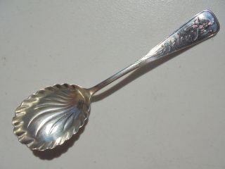 Antique Daniel Low Sterling Silver Souvenir Spoon Salem Witch Mass Fluted Bowl