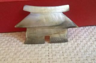 Vintage Chinese Mop Carved Mother Of Pearl Gambling Counter House Pagoda