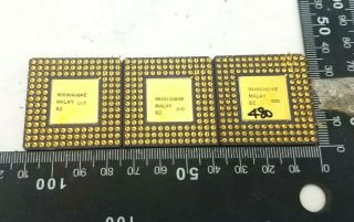 3 Rare Vintage Ceramic Gold Intel I386 Processors.  Scrap Gold Recovery Collect