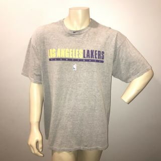 Vintage Nike Los Angeles Lakers Basketball T - Shirt Tee White Tag Xl Grey