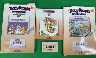 Vintage 1985 Teddy Ruxpin Talking Bear w Box,  3 Books and Tapes 2
