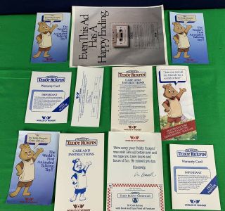 Vintage 1985 Teddy Ruxpin Talking Bear w Box,  3 Books and Tapes 3