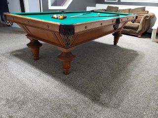 Fully Restored Antique Narraganset Pool Table,  9 Ft.  Bumpers,  Pockets,  Etc