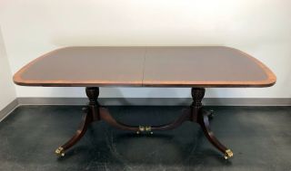 Banded Mahogany Double Pedestal Dining / Banquet Table