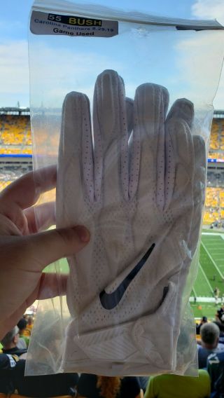 Devin Bush Ii Pittsburgh Steelers 8/29/19 Game Worn Nike Gloves