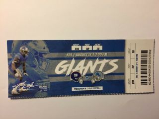 Detroit Lions Vs York Giants August 17,  2018 Ticket Stub