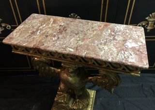 Georgian / Federal,  Gilt Carved Eagle Console Table.  Marble Top 3