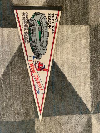 Vintage 1993 Cleveland Indians Municipal Stadium Final Season Full Size Pennant