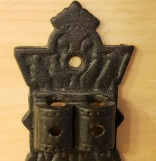 Vintage Oil/Kerosene Lamp Cast Iron Double Mount Wall Bracket Holder 2