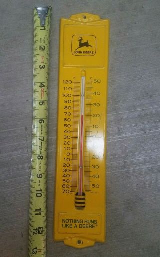 Vintage Metal John Deere Advertising Thermometer U.  S.  A.