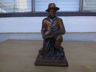 Vintage 1974 Banthrico Bronze/brass Old West Gold Miner The Bank Of California