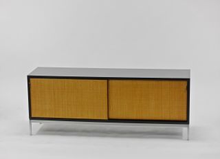 VINTAGE FLORENCE KNOLL CREDENZA CABINET CANE DOORS MID CENTURY MODERN 2