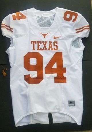 Nike Game Issued Authentic Texas Longhorns Ut Football Jersey White Away 94