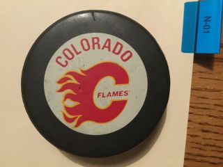 Colorado Flames Old Chl Vintage Hockey Puck Defunct Team Viceroy
