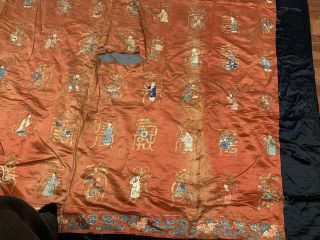 Extremely large Antique Chinese Silk Panel with Immortals Qing Period Textile 2