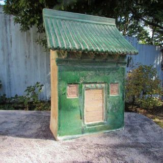 Rare Large Antique Chinese Ming Tomb House Item Circa 1500 - Sancai Glazed