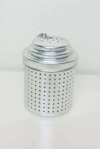 Vintage Large Metal Aluminum Tea Infuser Strainer Kettle 6 Cup Size