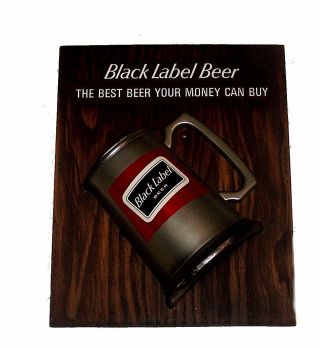 Vintage Carling Black Label Beer Mug Wall Hanging Sign Ex No Light Can Flat Ofr