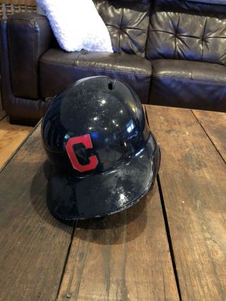 Giovanny Urshela Game Helmet,  Mlb Auth,  Postseason,  Cleveland Indians,  Ny