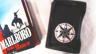 Vintage 1997 Marlboro Compass Full Size Zippo Lighter Mib