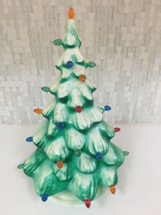 Vintage Union Products Blow Mold Plastic Lighted Bulb Christmas Tree 12 1/2 Inch