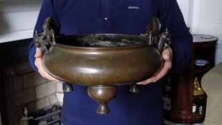 Large Antique Chinese Bronze Censer Eighteenth Or Early Nineteenth Century