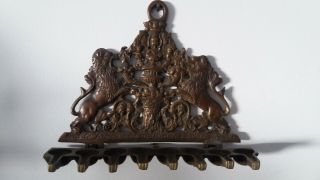 antique Italian 18th bronze menorah Hanuka judaica 3