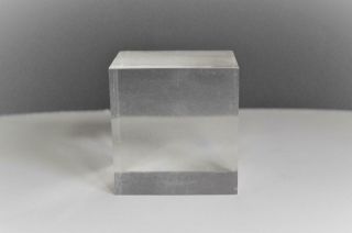 Vintage Clear Polished Solid Acrylic Square Display Block 3 " Square Akko Inc.
