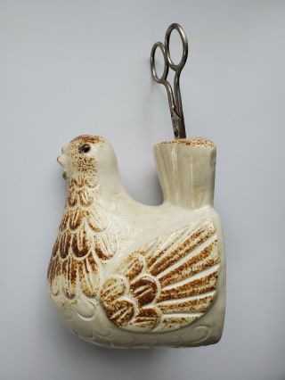 Vintage Knobler Ceramic Bird,  Twine Dispenser & Scissor Holder,  Vgc,  Japan 5 "