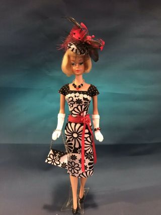 Vintage Barbie Blonde Long Hair American Girl Barbie With Ooak Outfit
