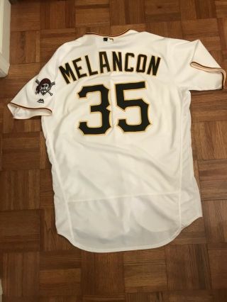 2016 Pittsburgh Pirates Braves Mark Melancon Game Worn Home Jersey W/holo