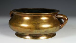 Antique Chinese Bronze Censer with Handles and Mark 2