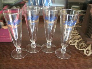 Set Of 4 Vintage Blatz Beer Pilsner Glasses Set 2