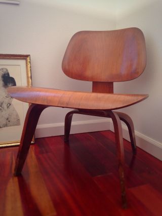 Vintage Eames Lcw Herman Miller Evans Lounge Chair Molded Plywood Walnut 5 - 2 - 5