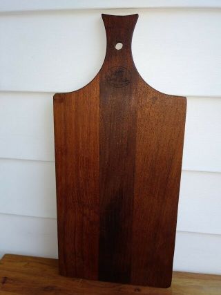 Wood Cutting Board Vintage Dark Deep Red 2 Tone 19 " Large Antique Primitive Rare